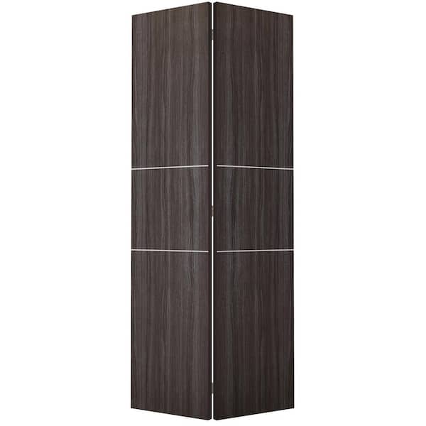 Belldinni Paola 2H 48 in. x 79.375 in. Solid Composite Core Gray Oak Finished Wood Bifold Door with Hardware
