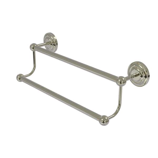 Allied Brass Prestige Que New Collection 18 in. Wall Mounted Double Towel Bar in Polished Nickel