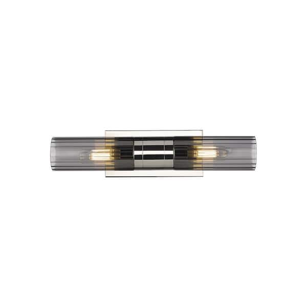 Innovations Empire 18.5 in. 2-Light Polished Nickel Vanity Light with Glass Shade