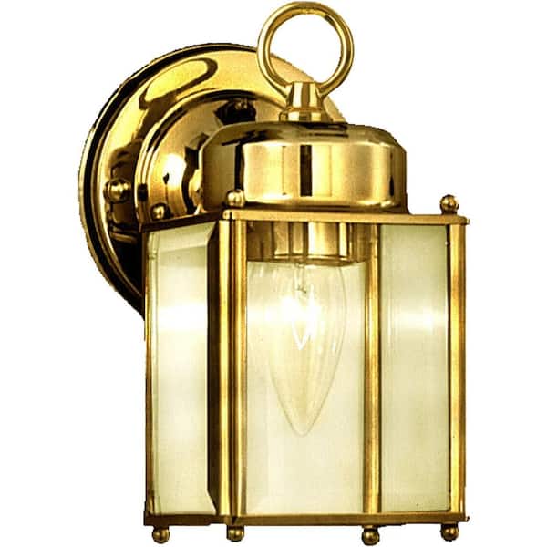 Maxim Lighting Side Door 1-Light Polished Brass Outdoor Wall Mount Sconce