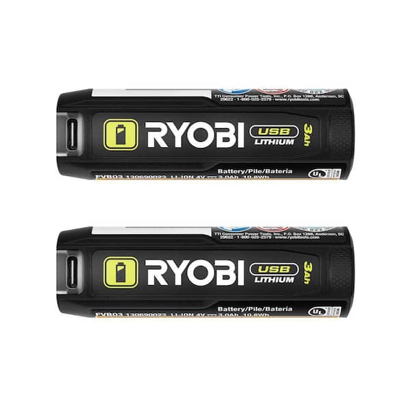 USB Lithium 3.0 Ah Lithium-Ion Rechargeable Battery (2-Pack)