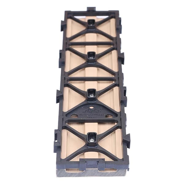 UltraShield Naturale 3 in. x 1 ft. Quick Composite Single Slat Deck Tile in Canadian Maple (4-Pieces per Box)