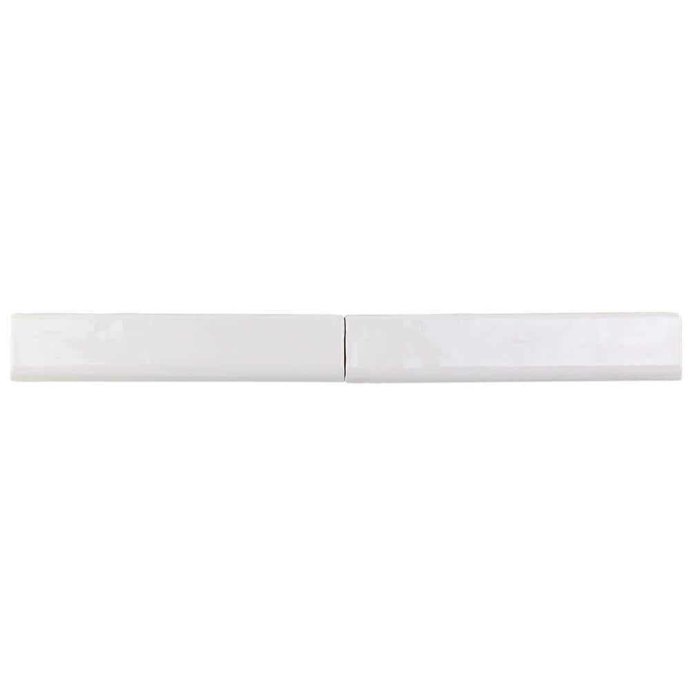 Brookline White 2x10 Polished Ceramic Bullnose Tile