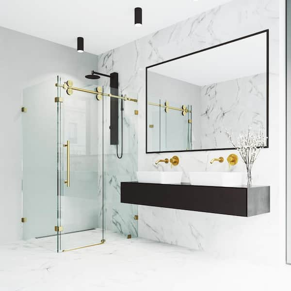 Glass Shelf for Shower Niche - Clear, White, Black and Gold - Fusion Home