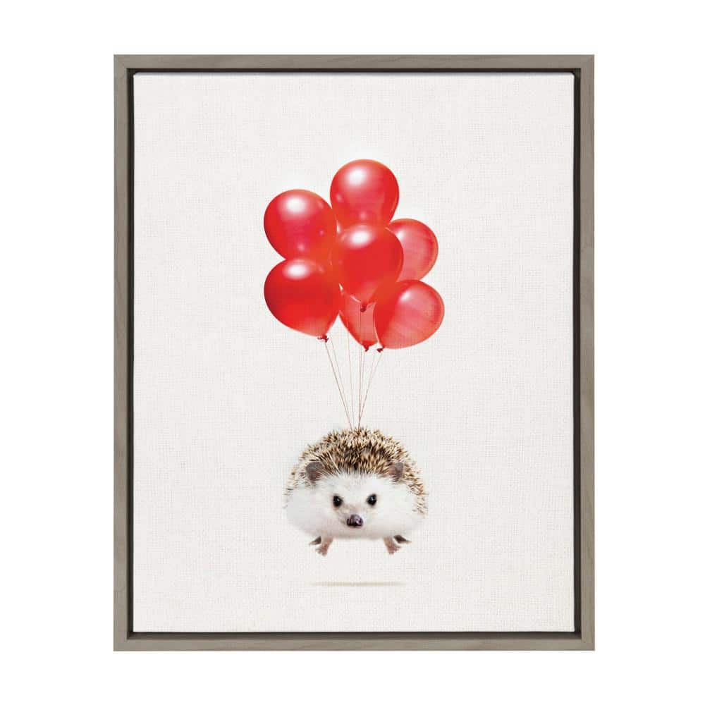 Sylvie Hedgehog Balloons by Amy Peterson Art Studio Framed Canvas Wall