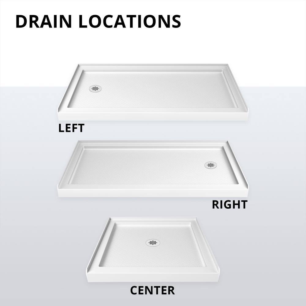 SlimLine Black Rectangular Acrylic Shower Base with Center Drain