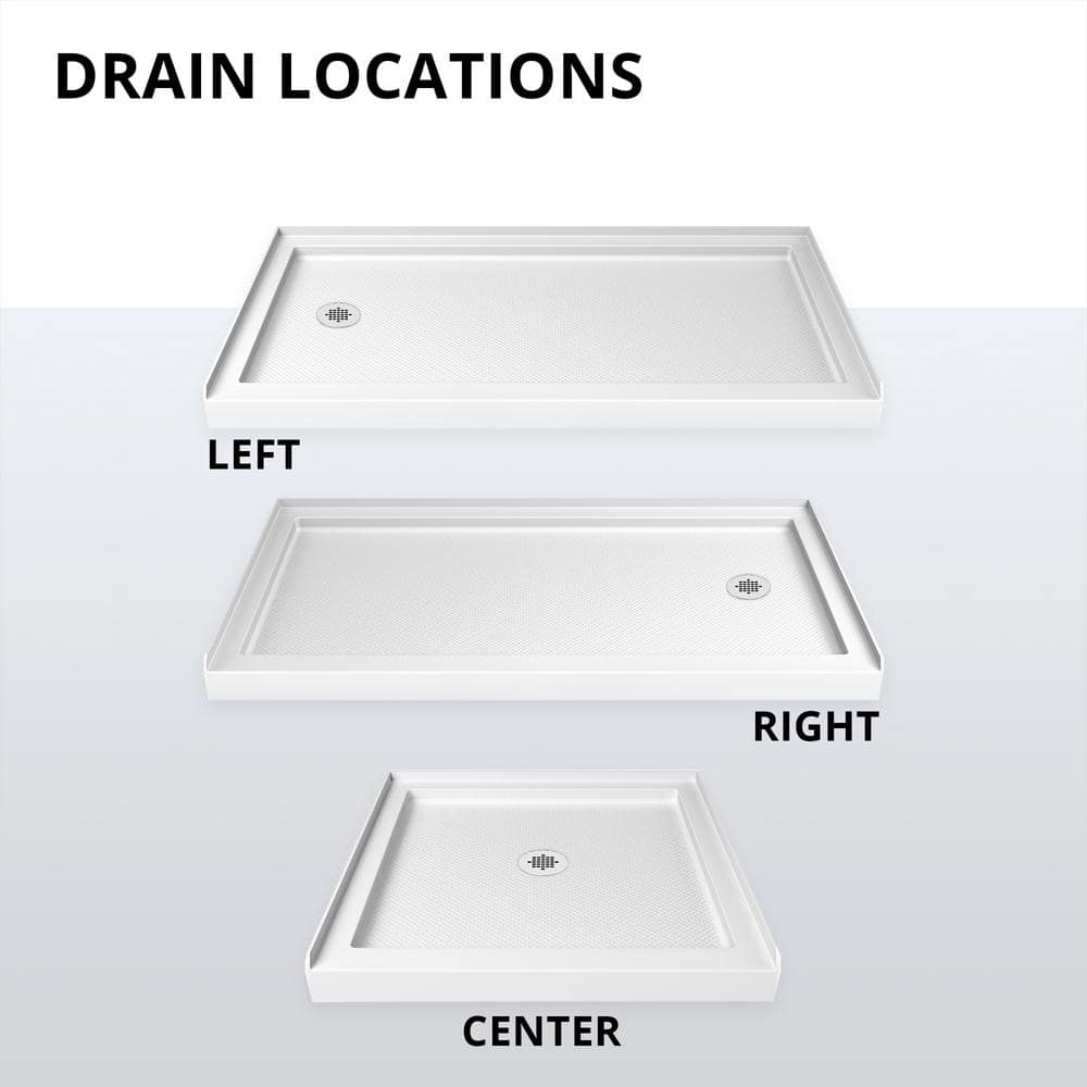SlimLine 60" x 36" Biscuit Acrylic Rectangular Shower Base