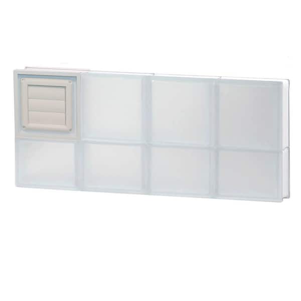 Clearly Secure 31 in. x 13.5 in. x 3.125 in. Frameless Frosted Glass Block Window with Dryer Vent