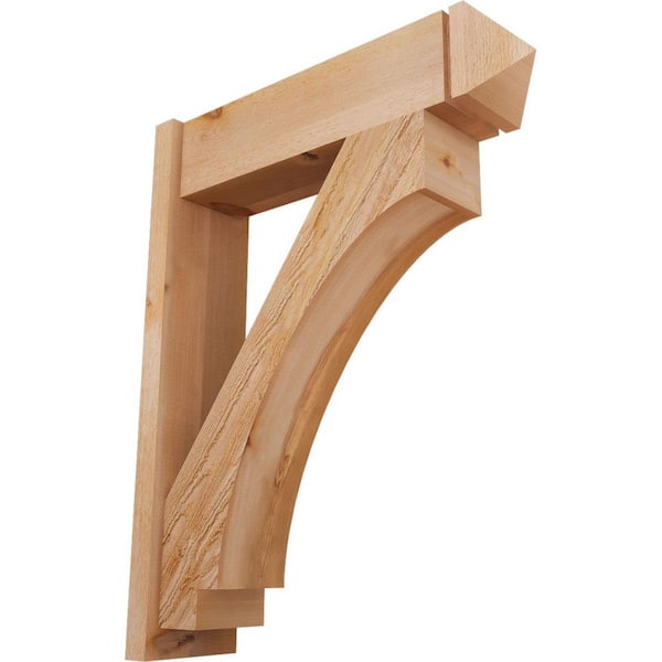 Ekena Millwork 8 in. x 38 in. x 30 in. Western Red Cedar Imperial Arts and Crafts Rough Sawn Outlooker