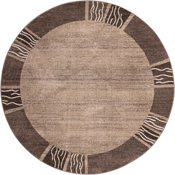 Del Mar Sarah Light Brown 8' 0 x 8' 0 Round Rug