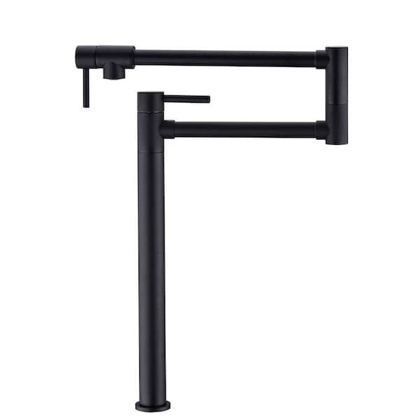 Nestfair Deck Mounted Pot Filler Faucet with Extension Shank in Matte Black