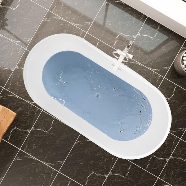 Vanity Art Domme 54 In Acrylic Flatbottom Freestanding Non Slip Bathtub White Va6815 Nxsw The Home Depot Vanity Art Domme 54 In Acrylic, 54 Tub Surround Home Depot