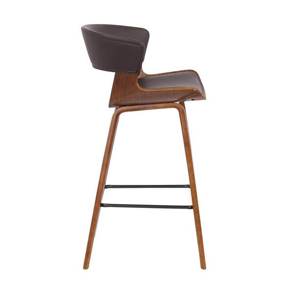 Armen Living Jagger Modern 26 In Wood, Modern Leather Counter Height Bar Stools