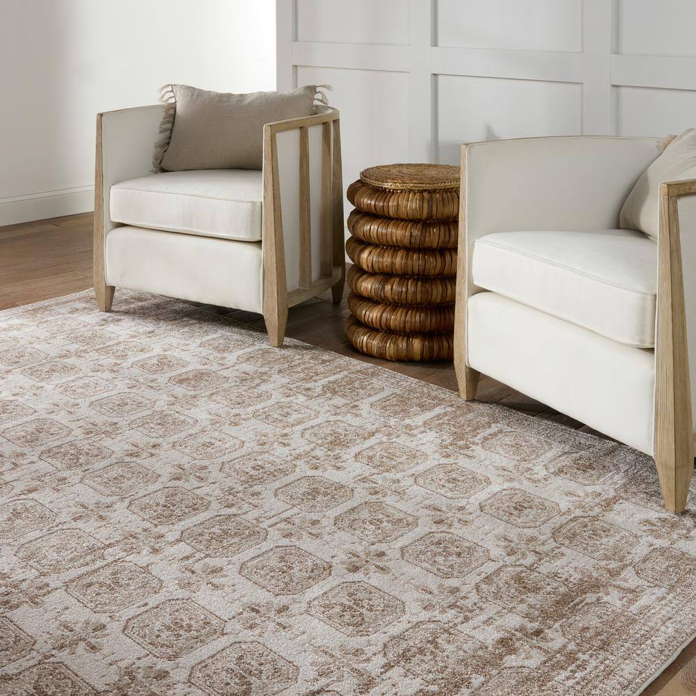 Reversible Easy-Care Trellis Gray Synthetic Rug - 2' x 3'