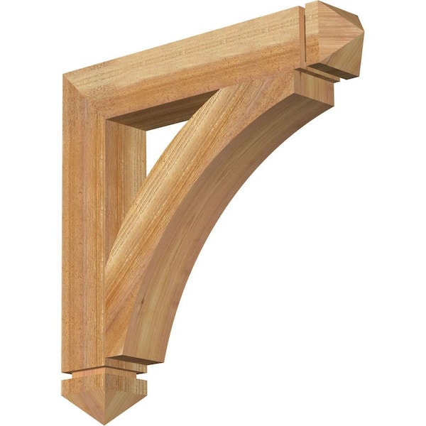 Ekena Millwork 4 in. x 24 in. x 24 in. Western Red Cedar Thorton Arts and Crafts Rough Sawn