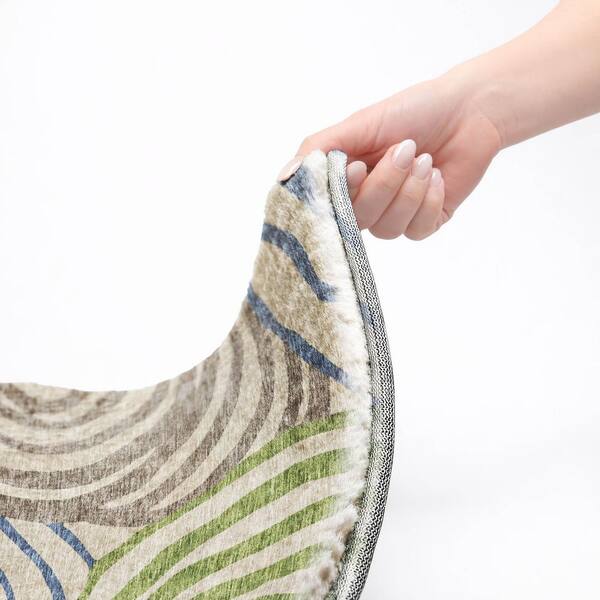 Dream Shag Premium Machine Washable Abstract ADS765 Beige 10 ft. x 14 ft. Area Rug