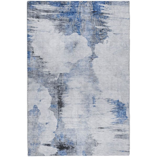 Dream Shag Premium Machine Washable Abstract ADS710 Blue 10 ft. x 14 ft. Area Rug