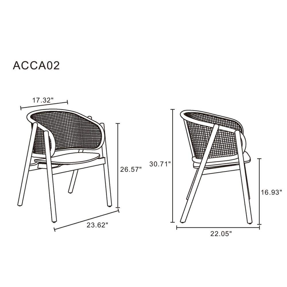 Elegant Ash Wood and Rattan Accent Chair in Black