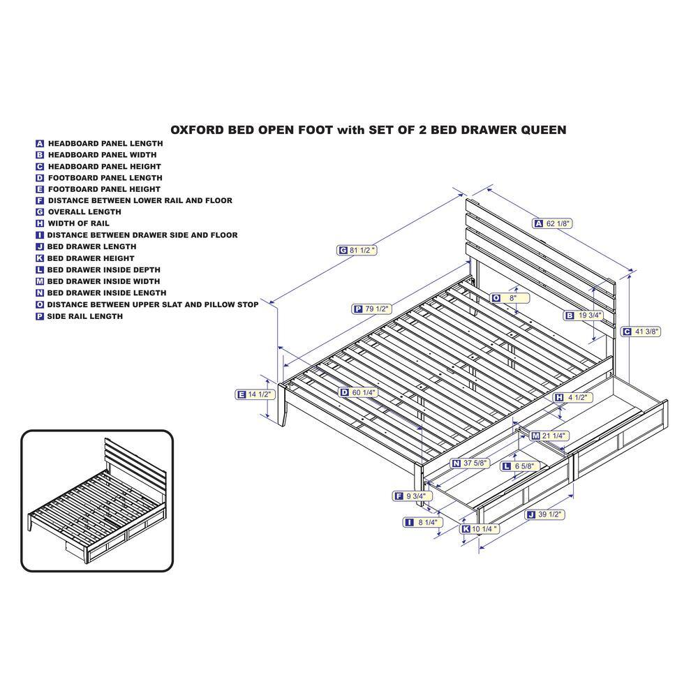 Espresso Wood Queen Bed with Storage Drawers and Slats