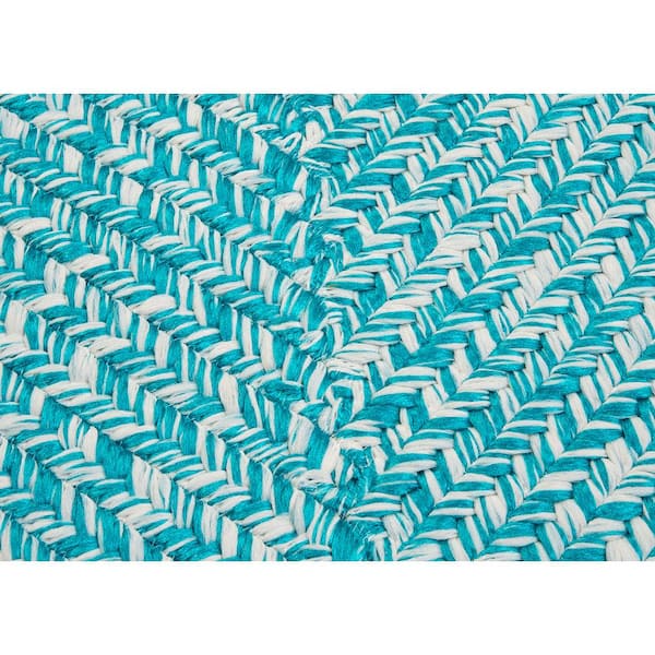 Marilyn Tweed Aqua 10 ft. x 13 ft. Rectangle Braided Area Rug