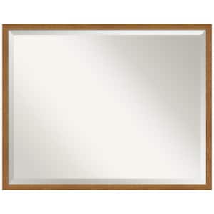 Carlisle Blonde Narrow 29 in. W x 23 in. H Wood Framed Beveled Wall Mirror in Unfinished Wood