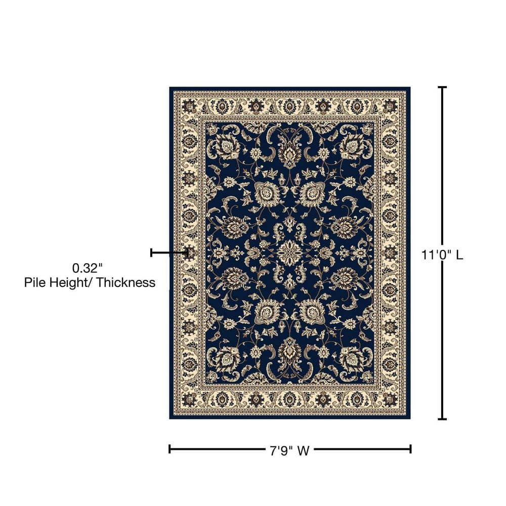 Blue Rectangular Synthetic Easy Care Area Rug