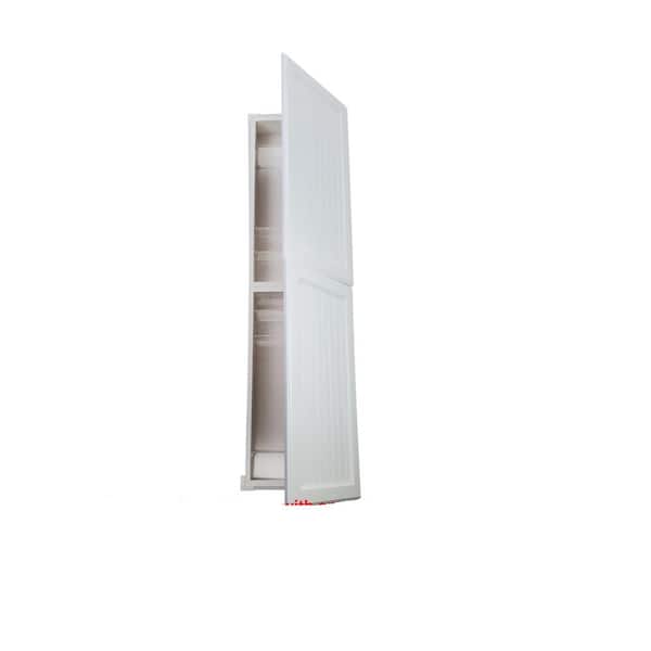 15.5 in. W x 71 in. H x 3.5 in. D Beadboard Door White Recessed Solid Wood Medicine Cabinet without Mirror