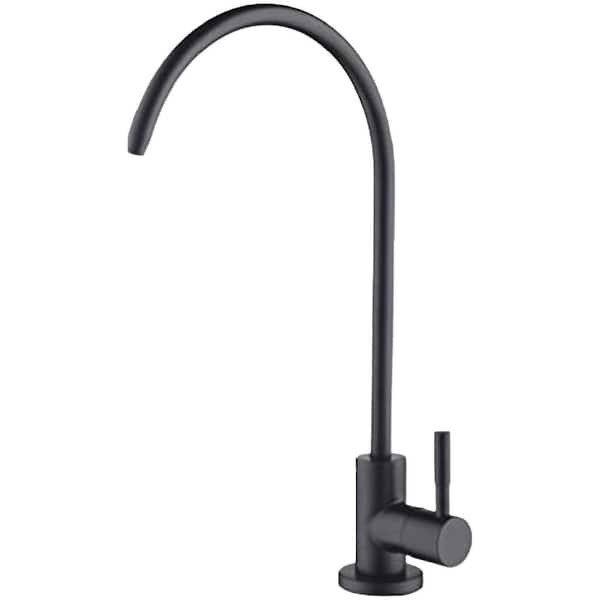 Single Handle Beverage Faucet with 360 Degree Swivel Spout Easy Install Non-Air Gap in Matte Black Stainless Steel