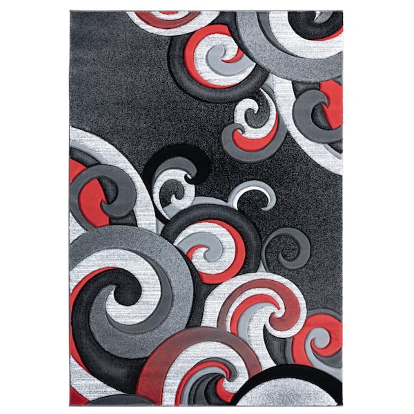 United Weavers Bristol Rhiannon Red 7 ft. 10 in. x 10 ft. 6 in. Area Rug