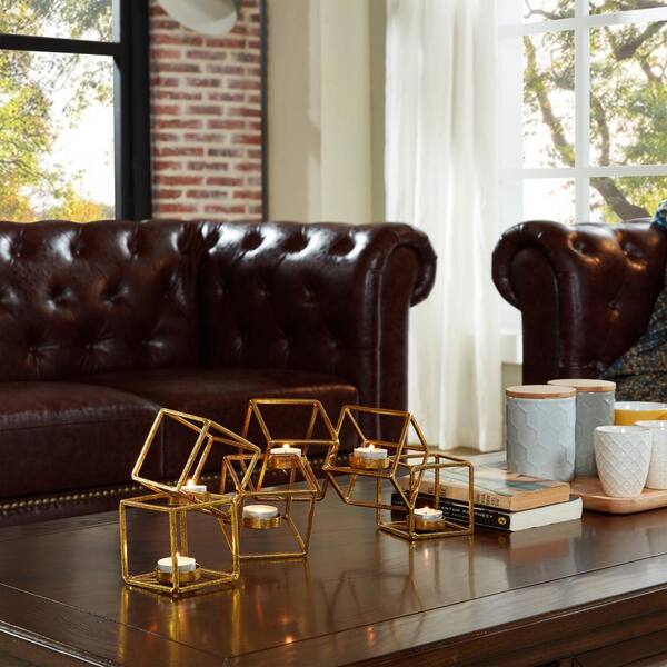 DANYA B Sparkling Gold Metal Six Cube Candle Holder