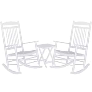 outdoor white rocking chair set