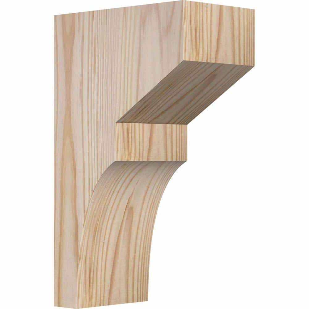 Douglas Fir Smooth Rustic Wood Corbel, 10" Height