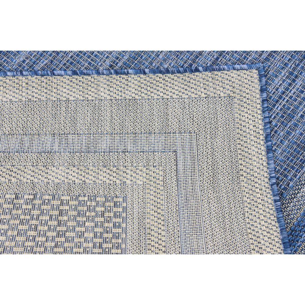 Blue Rectangular 4' x 6' Stain-Resistant Synthetic Outdoor Rug