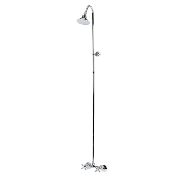 Kingston Brass Vintage 2-Handle Claw Foot Tub Faucet with Shower in Polished Chrome
