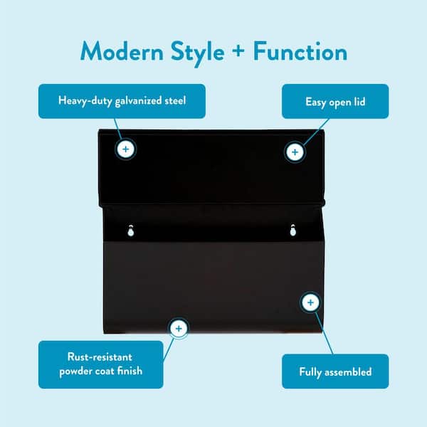 Architectural Mailboxes Woodlands Black, Medium, Steel, Wall Mount