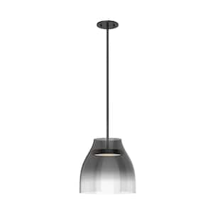 Trinity 12 in. 1 Light 21-Watt Black/Smoked Integrated LED Pendant Light