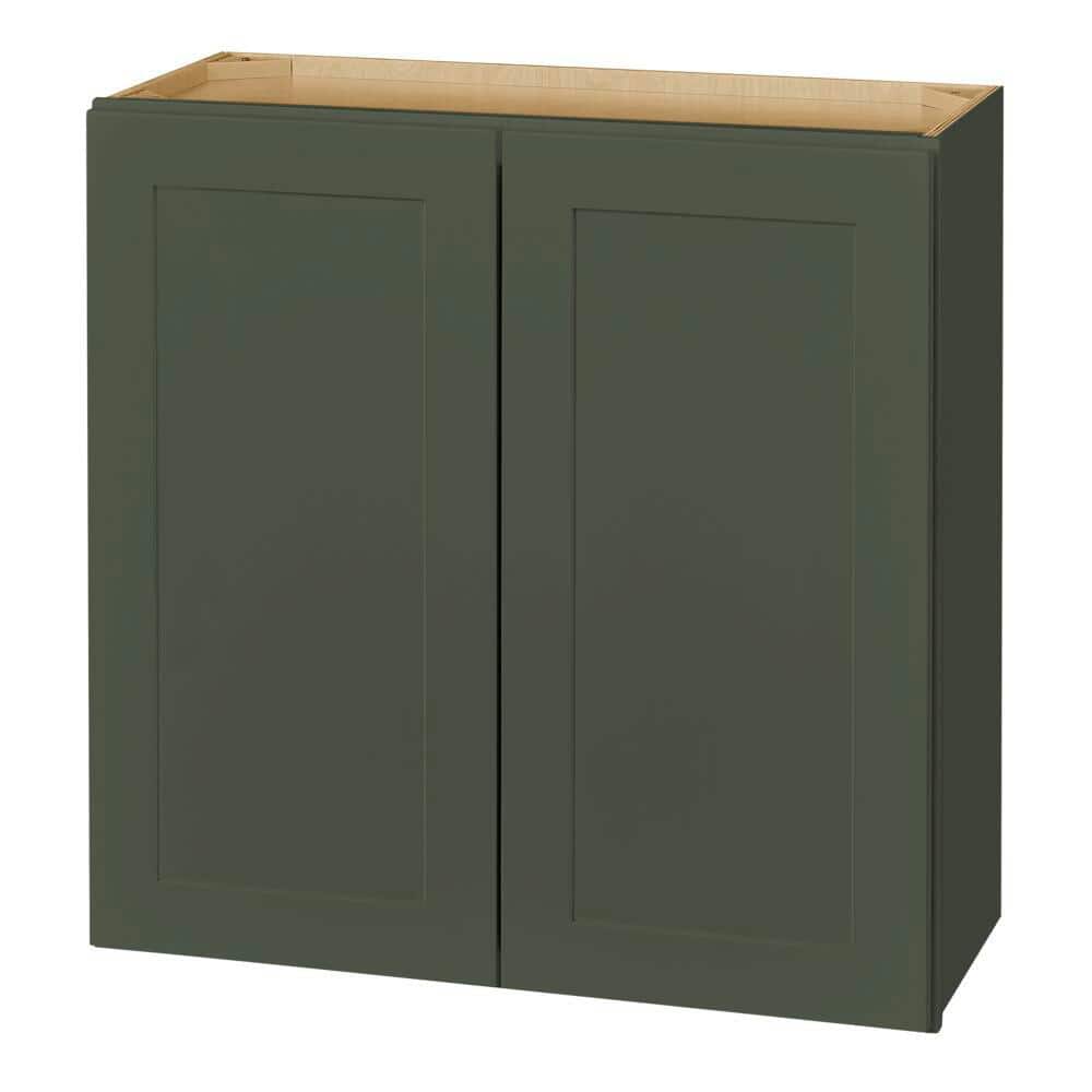 Avondale 36 in. W x 12 in. D x 30 in. H Ready to Assemble Plywood Shaker Wall Kitchen Cabinet in Fern Green price history on PriceWatchPro