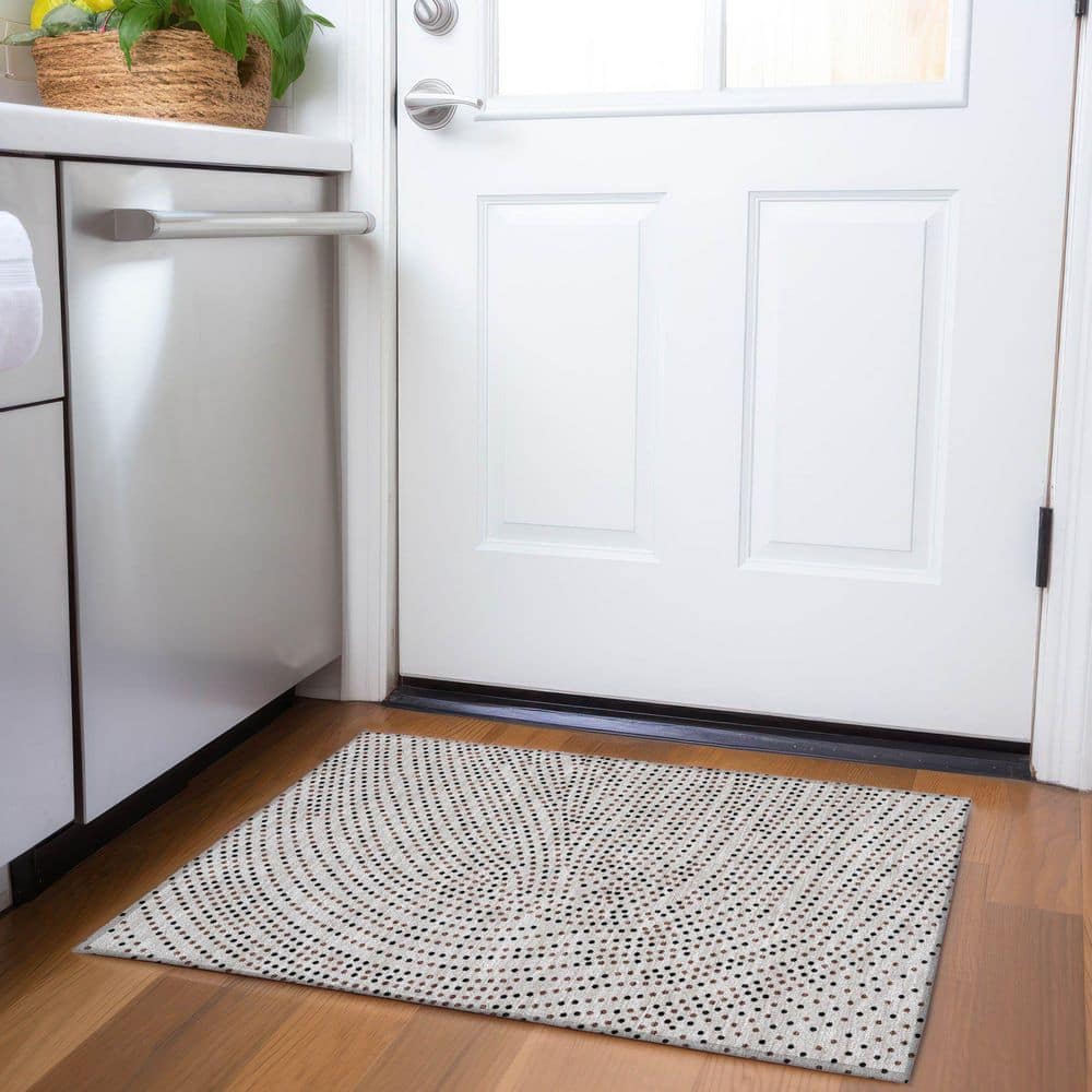 Mayfield Premium Machine Washable Abstract AMF1021 Taupe 2 ft. x 3 ft. Area Rug price history on PriceWatchPro