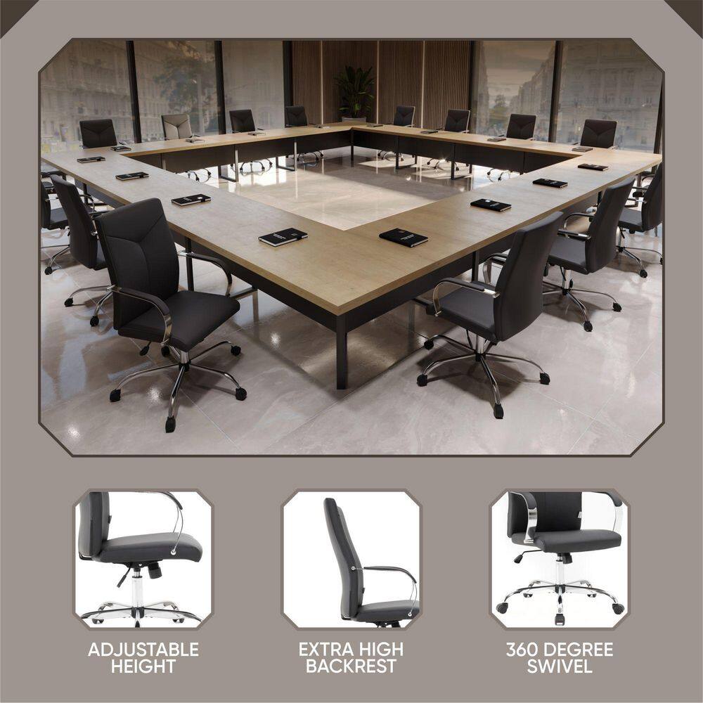 Black High-Back Leather Executive Swivel Office Chair