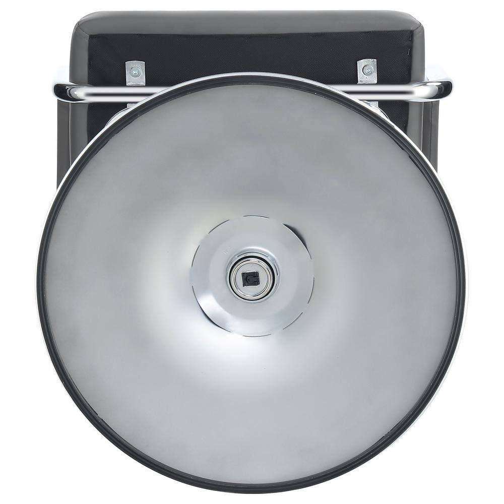 Gray Adjustable Swivel Bar Stool with Chrome Base