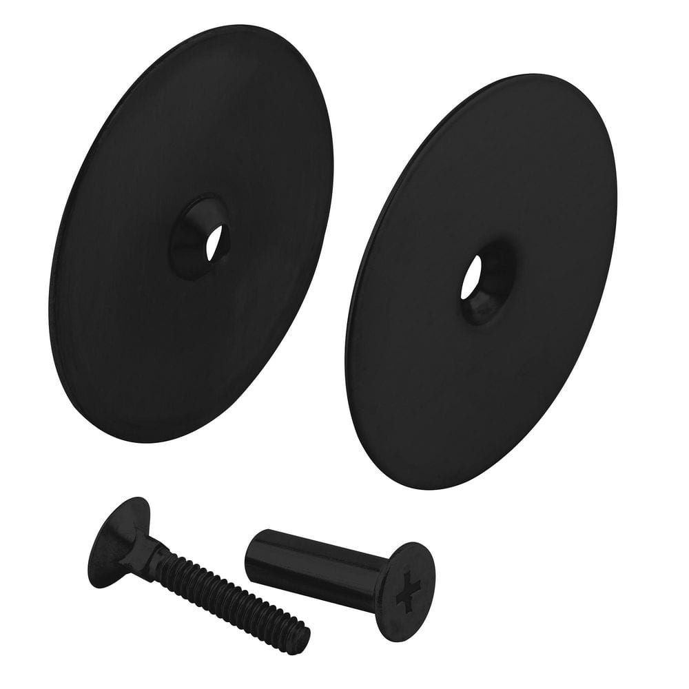 Prime-Line Door Hole Cover Plate, 2-5/8 in. Matte Black (Single Pack) U ...