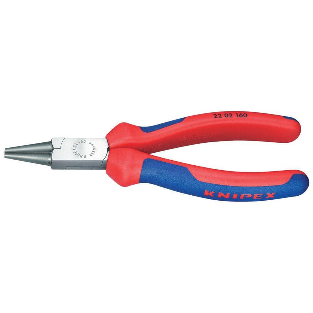 KNIPEX 6 in. Round Nose Pliers with Comfort Grip Handles 22 02 160 - The  Home Depot