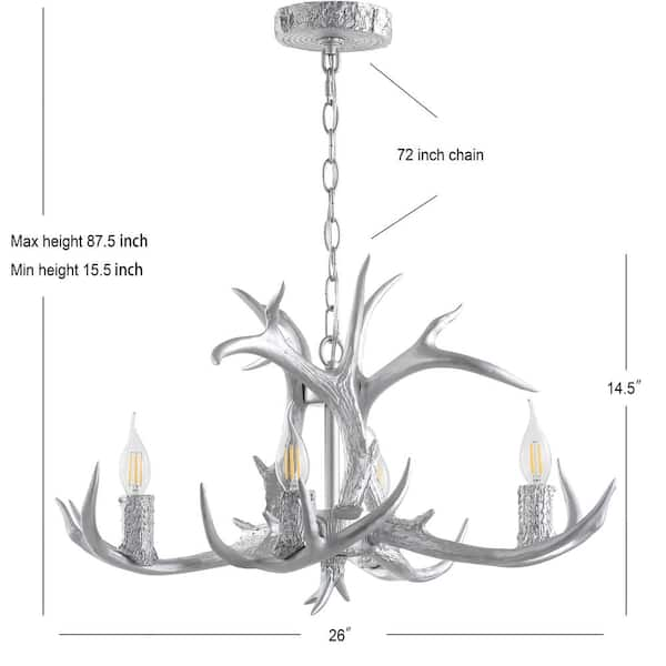 Silver antler deals ceiling light