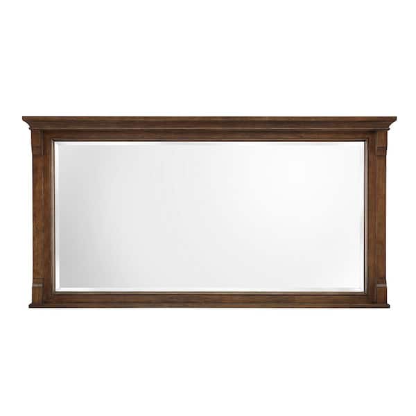 Home Decorators Collection 60 in. W x 31 in. H Rectangular Wood Framed Wall Bathroom Vanity Mirror in Walnut