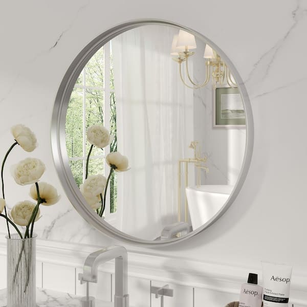 N2 interior Silver Circle Mirror 50×50 Silver - Round - Wall Mirrors - The Home Depot