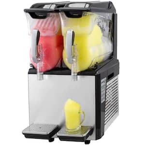 Slushy Machine 676 oz. Double Bowl Margarita Frozen Drink Maker 900W Automatic Clean Snow Cone Stainless Steel Machine