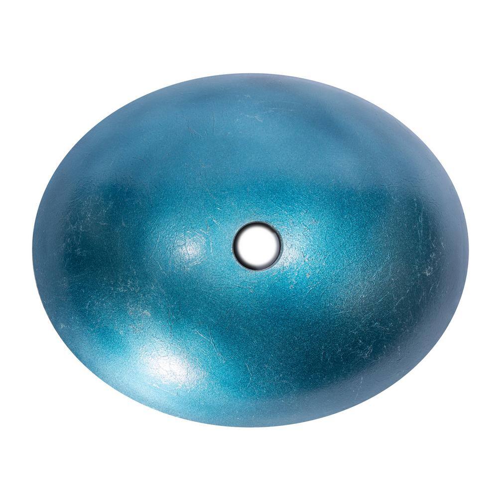 Turquoise Blue Oval Glass Above-Counter Vessel Sink