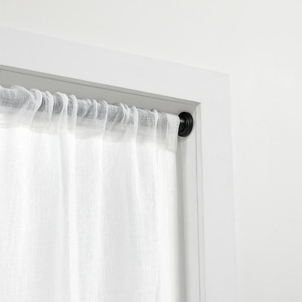 Black Tension Curtain Rod – 24 To 46 Inch Adjustable, No Drilling Spring Mount