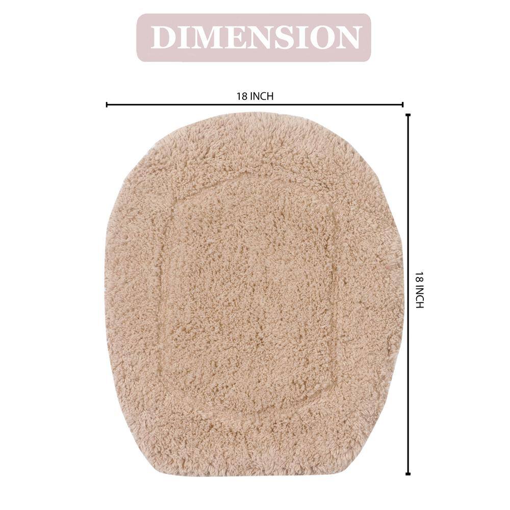 Linen Cotton Tufted Toilet Lid Cover, 18"x18"
