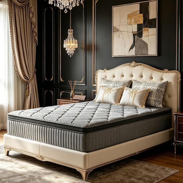 King Medium Memory Foam 14" Hybrid Mattress, Pressure Relief & Motion Isolation